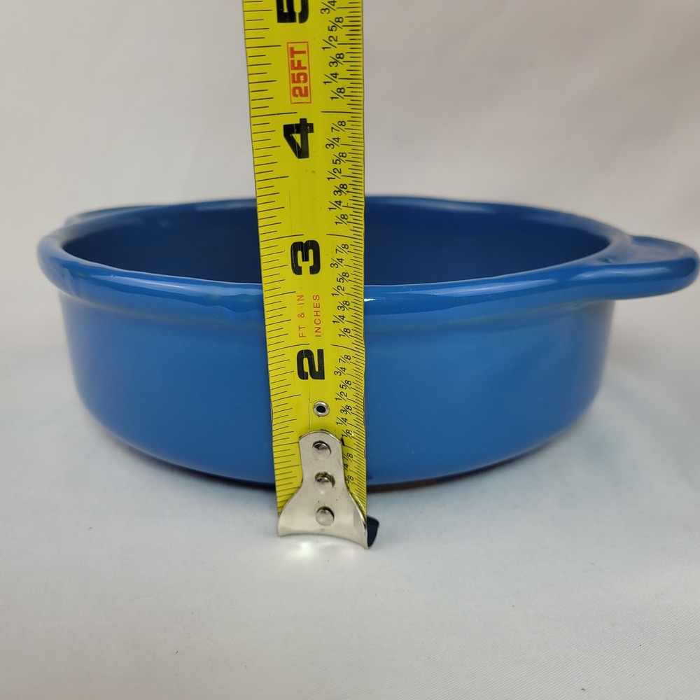 M. Jessica Italy Cobalt Blue Ceramic Round Baker Casserole Dish with Handles - Picture 5 of 6